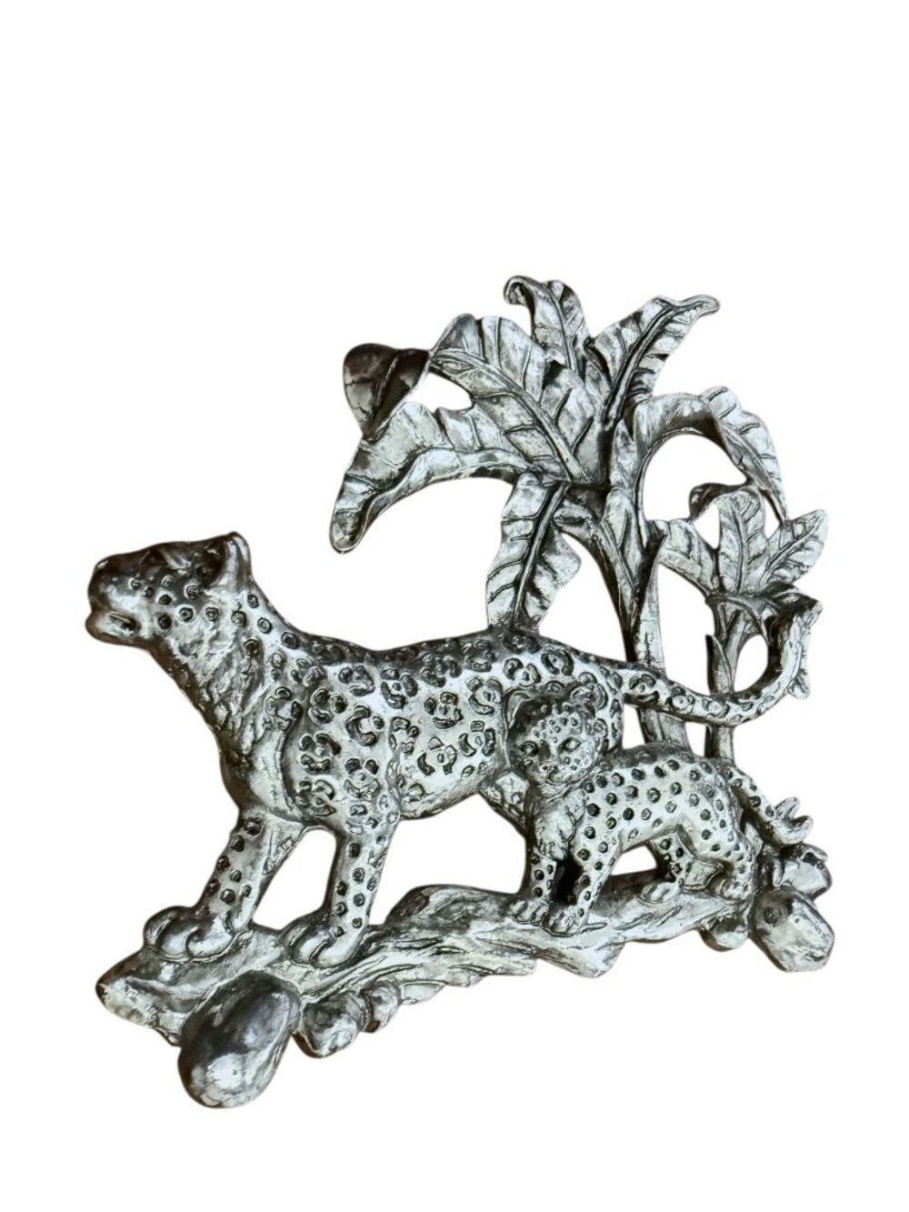 Arthur Court Vintage Aluminum Rare Leopard Jungle Figurine Decorative Sculpture